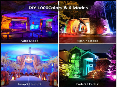 NEW RGB Remote Controlled LED Flood Light — 60W & 100W, 44 - Key Remote, IP66 Waterproof - with 60 Watt | Sold by Uncle Wiener's Wholesale