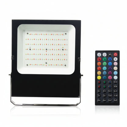 NEW RGB Remote Controlled LED Flood Light — 60W & 100W, 44 - Key Remote, IP66 Waterproof - with 60 Watt | Sold by Uncle Wiener's Wholesale