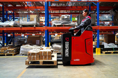"Ride-on electric pallet jack truck with 4400 lb capacity for warehouse logistics"

"Heavy-duty red electric pallet jack truck with lithium battery VPT20SR"

"Battery-powered pallet jack forklift for long-distance warehouse transport"

"Industrial ride-on pallet jack with ergonomic operator platform"