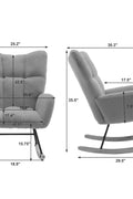 Gray ergonomic glider rocking chair for nursery with wood base
White soft upholstered rocking chair with curved wood base
Rocking chair for the living room with ergonomic support and plush padding