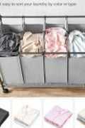 New Rolling Laundry Sorter with 4 Hanging Bags – Mobile Hamper Cart with Wheels RLS44GS - with | Sold by Uncle Wiener's Wholesale
