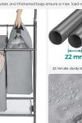 New Rolling Laundry Sorter with 4 Hanging Bags – Mobile Hamper Cart with Wheels RLS44GS - with | Sold by Uncle Wiener's Wholesale