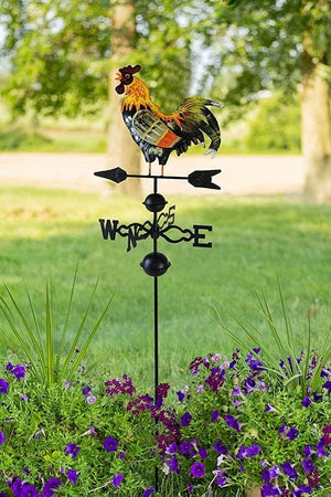 Rooster Metal Wind & Weather Vane – Decorative Garden Weathervane with Stake | ON18WV10