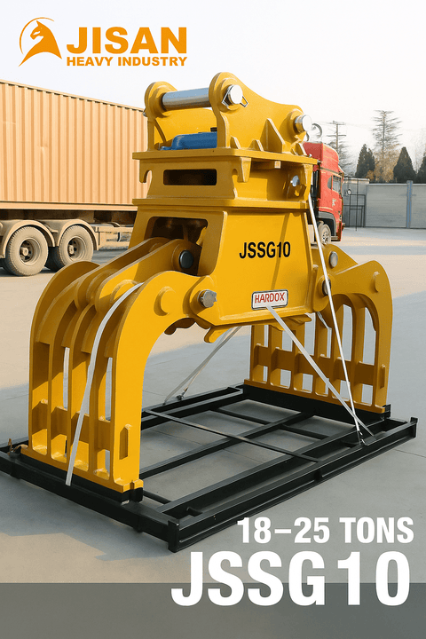 JSSG10 360° Rotating Hydraulic Demolition Grapple for Excavators – 25–32 Ton Compatibility