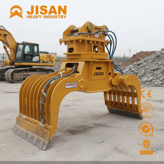 JSSG10 360° Rotating Hydraulic Demolition Grapple for Excavators – 25–32 Ton Compatibility