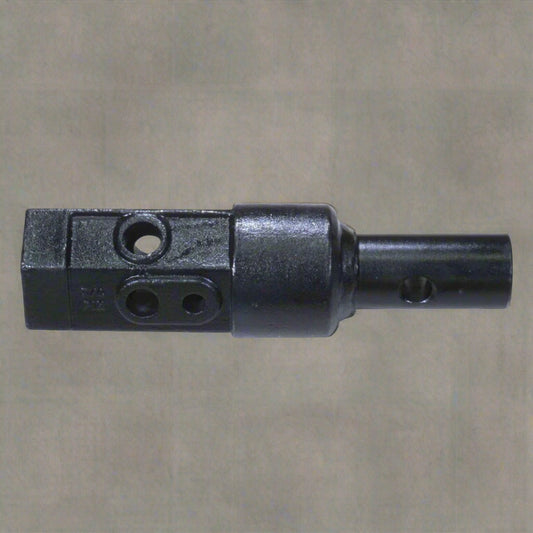 "2 inch hex to 2 inch round auger bit adapter heavy-duty steel"

"Black steel round auger adapter for skid steer and earth drill"

"Forestry and logging adapter 2 inch hex to 2 inch round pin"