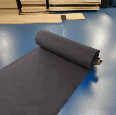 Rubber Gym Roll Flooring – Blue Speck Finish 3.28 ft x 32.80 ft
Rubber Gym Roll Flooring Installed in Fitness Studio
Black Rubber Roll Mat for Gym and Garage Floors
CrossFit Gym with Rubber Flooring Roll