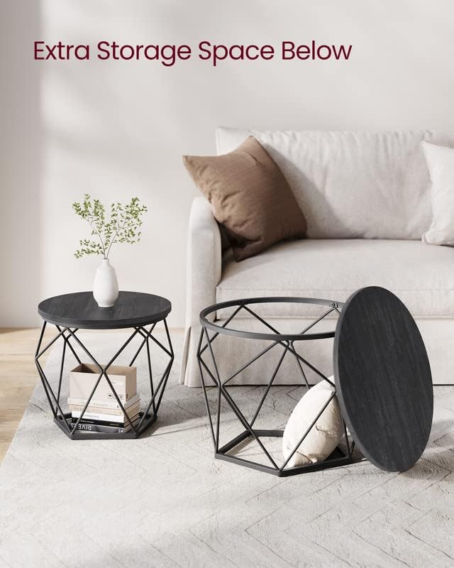 NEW RUSTIC 2 ROUND COFFEE TABLE SET LET040B - with | Sold by Uncle Wiener's Wholesale