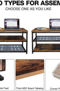 "Rustic 3-tier square coffee table with farmhouse wood finish and black metal frame – Model S3079"
