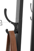Rustic 3-Tier Ladder Coat Rack with Hooks – Industrial Entryway Organizer with Wood Shelves and Brown Metal Frame