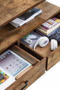 Rustic 5-tier industrial bookshelf with black metal frame and wooden shelves”

Side angle view: “Wood and metal bookshelf ideal for living room or office”

Front angle filled with décor: “Decorated 5-shelf rustic bookcase in home setting”

Close-up corner view: “Detail of rustic wood shelf and metal frame X-brace”

In-room setup: “Bookshelf styled in a modern rustic living space”