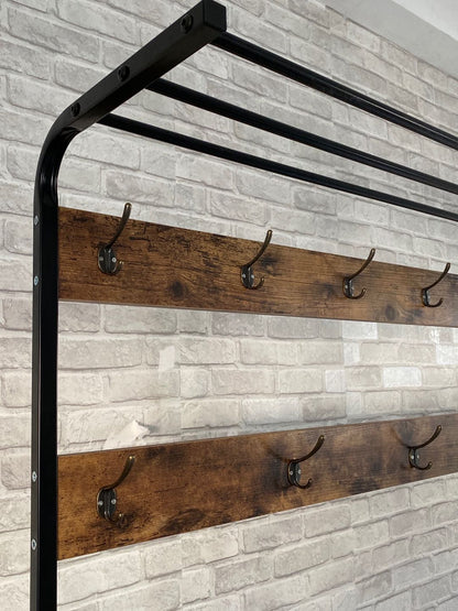 New Rustic Freestanding Coat Rack Hanger – Vintage Entryway Organizer Stand – Model CR08 - with | Sold by Uncle Wiener's Wholesale