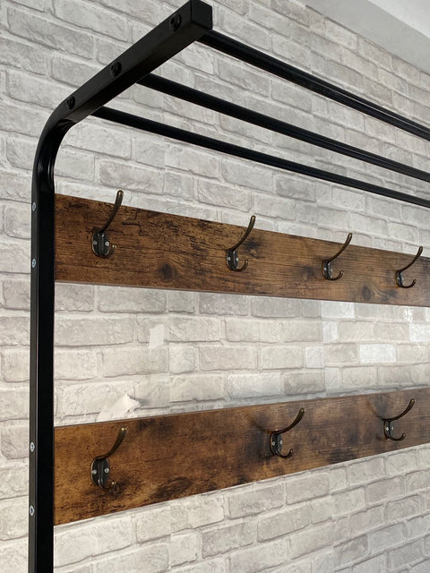 New Rustic Freestanding Coat Rack Hanger – Vintage Entryway Organizer Stand – Model CR08 - with | Sold by Uncle Wiener's Wholesale