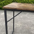 Rustic industrial computer desk with metal frame and storage hook – TLD003
Compact wood top desk with bag holder and steel legs – Model TLD003