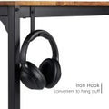 Rustic industrial computer desk with metal frame and storage hook – TLD003
Compact wood top desk with bag holder and steel legs – Model TLD003