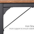 Rustic industrial computer desk with metal frame and storage hook – TLD003
Compact wood top desk with bag holder and steel legs – Model TLD003