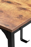 Rustic industrial computer desk with metal frame and storage hook – TLD003
Compact wood top desk with bag holder and steel legs – Model TLD003
