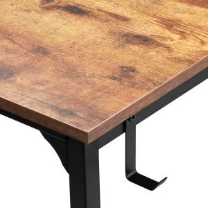 Rustic industrial computer desk with metal frame and storage hook – TLD003
Compact wood top desk with bag holder and steel legs – Model TLD003