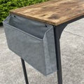 Rustic industrial computer desk with metal frame and storage hook – TLD003
Compact wood top desk with bag holder and steel legs – Model TLD003