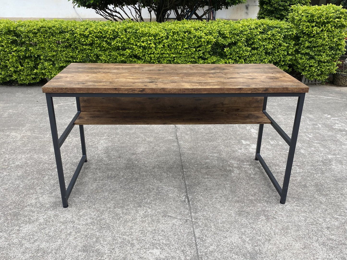 Rustic industrial desk with metal frame

55 inch waterproof desk with storage shelf

TLCD04 office workstation setup

Side view of heavy-duty computer desk

Desk for home office or gaming with built-in shelf