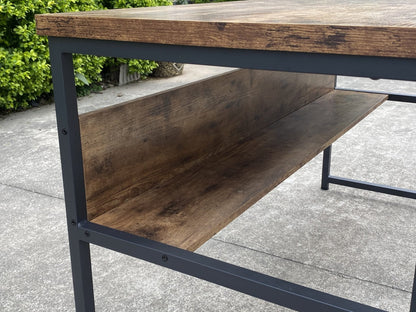 Rustic industrial desk with metal frame

55 inch waterproof desk with storage shelf

TLCD04 office workstation setup

Side view of heavy-duty computer desk

Desk for home office or gaming with built-in shelf