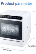 Portable countertop dishwasher for RV and cabin with dual spray arms and high-temperature drying