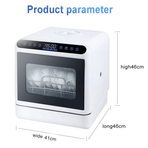 Portable countertop dishwasher for RV and cabin with dual spray arms and high-temperature drying