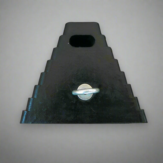 Rubber Wheel Chock with Steel Eye Bolt – 83WC

Heavy-Duty Vehicle Tire Chock for Trailers and RVs

Non-Slip Rubber Parking Chock – 10 x 8 x 6 Inches