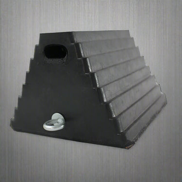 Rubber Wheel Chock with Steel Eye Bolt – 83WC

Heavy-Duty Vehicle Tire Chock for Trailers and RVs

Non-Slip Rubber Parking Chock – 10 x 8 x 6 Inches