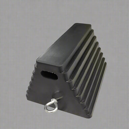 Rubber Wheel Chock with Steel Eye Bolt – 83WC

Heavy-Duty Vehicle Tire Chock for Trailers and RVs

Non-Slip Rubber Parking Chock – 10 x 8 x 6 Inches