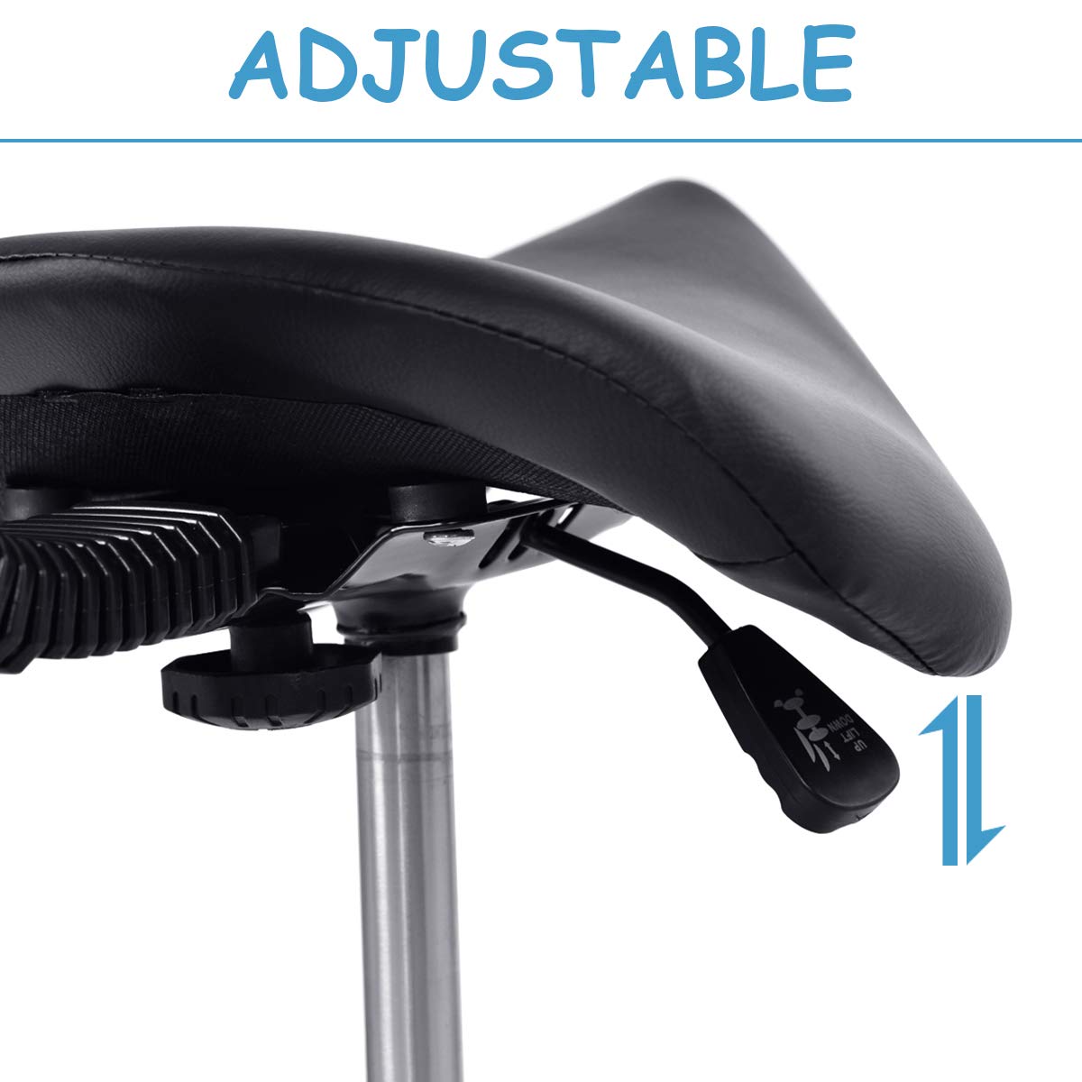 NEW Salon Saddle Adjustable Height Backrest Chair GR003 - with | Sold by Uncle Wiener's Wholesale