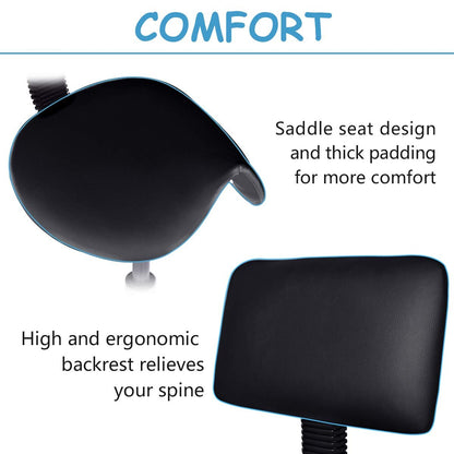 NEW Salon Saddle Adjustable Height Backrest Chair GR003 - with | Sold by Uncle Wiener's Wholesale