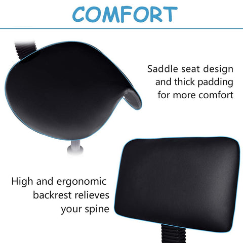 NEW Salon Saddle Adjustable Height Backrest Chair GR003 - with | Sold by Uncle Wiener's Wholesale