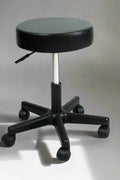 Adjustable black rolling stool with backless design for salon use

