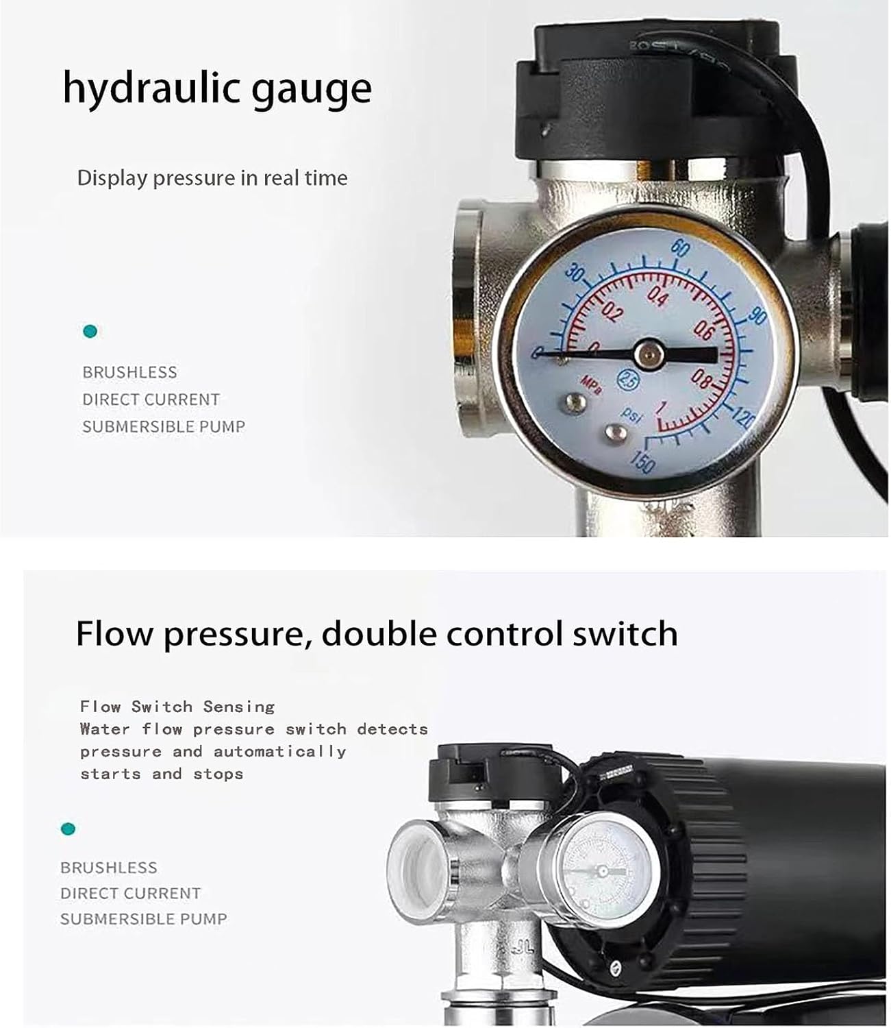 Self-priming stainless steel jet pump 1HP front view

Dual model jet well pump 220V – 1HP and 2HP display

Pump body close-up showing stainless steel finish

Water pump installed in irrigation system

220V self-priming water pump with pressure label