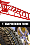 Red 5-ton hydraulic car lift ramps side view
Heavy-duty steel ramps with hydraulic system
Close-up of car tire on lift ramp for maintenance
Extended length car ramps for low-profile vehicles
Pair of hydraulic vehicle ramps for garage use
