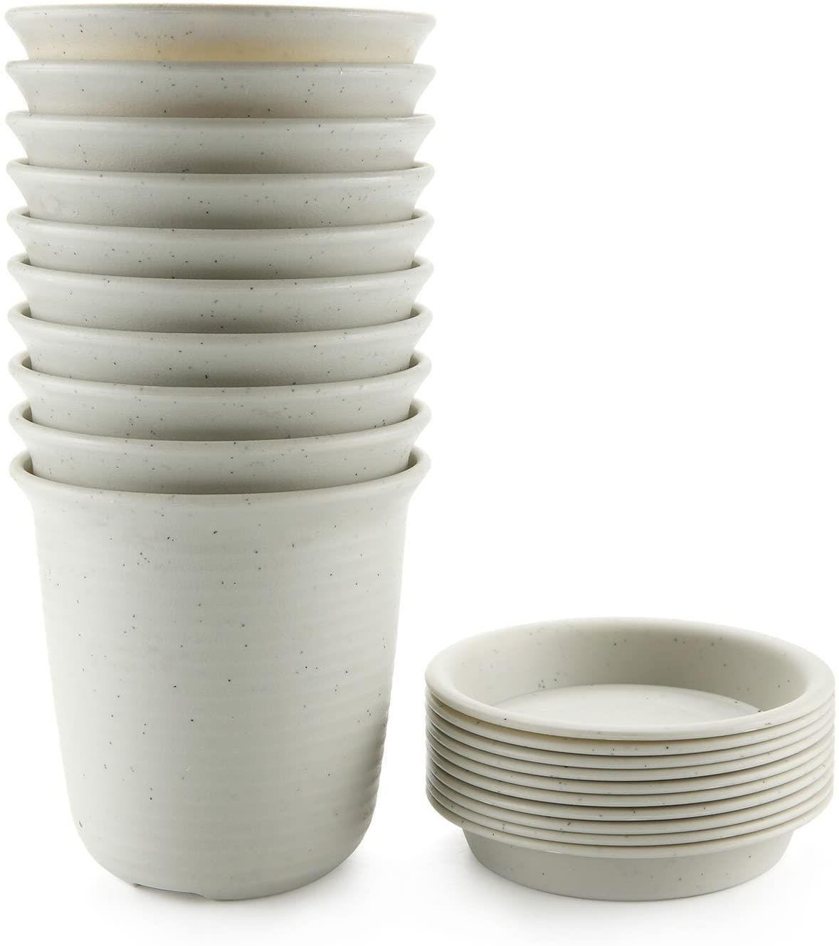 New Set of 10 Plastic Nursery Flower Pots – Durable Plant Containers for Seedlings, Cuttings & Gardening GP10163 - with | Sold by Uncle Wiener's Wholesale