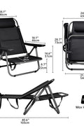 Black Folding Beach Chairs – Set of 2 Front View

Portable Adjustable Outdoor Chairs – Side Recline View

Folded Beach Chairs – Compact Storage Size

Lightweight Travel Chairs with Cushions

Outdoor Reclining Chairs – Festival or Beach Setup

Set of Portable Folding Chairs – Carry Handle Shown