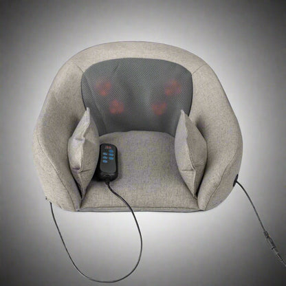 Shiatsu back massager seat cushion with headrest and heat
Full-back massage cushion with kneading and heat therapy
Adjustable massage seat for home, car, and office use
Shiatsu massage chair pad with infrared heating
Portable seat cushion massager for full-body relaxation