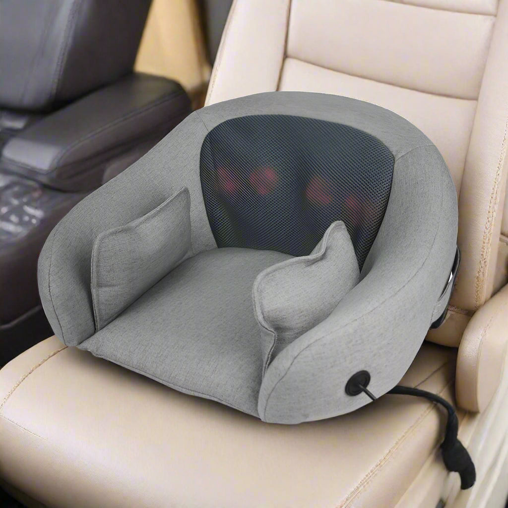 Shiatsu back massager seat cushion with headrest and heat
Full-back massage cushion with kneading and heat therapy
Adjustable massage seat for home, car, and office use
Shiatsu massage chair pad with infrared heating
Portable seat cushion massager for full-body relaxation