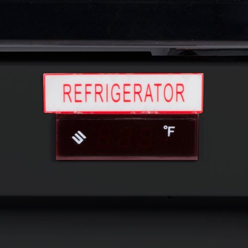 "Siebel G258 black commercial display fridge with glass door"

"Interior of merchandiser fridge with 4 adjustable shelves"

"LED-lit single door commercial beverage refrigerator"

"Retail cooler with 32-41°F temperature range"

"NSF certified display fridge with black finish and clear front"