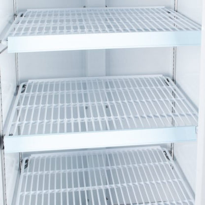 "Siebel G258 black commercial display fridge with glass door"

"Interior of merchandiser fridge with 4 adjustable shelves"

"LED-lit single door commercial beverage refrigerator"

"Retail cooler with 32-41°F temperature range"

"NSF certified display fridge with black finish and clear front"