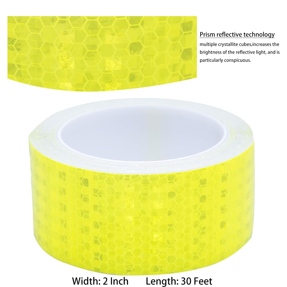 Silver White Reflective Safety Tape Roll – 2” x 30FT

Fluorescent Yellow Reflective Tape for Vehicles – 2” x 30FT

High-Visibility Adhesive Tape Used on Trailer and Safety Gear

Reflective Tape for Night Visibility – Yellow and Silver Options


