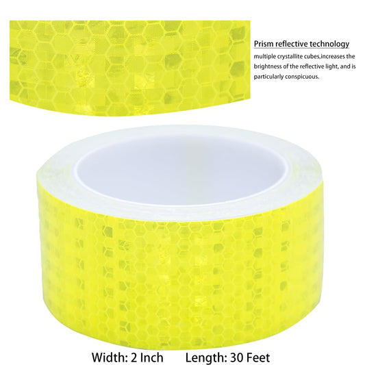 Silver White Reflective Safety Tape Roll – 2” x 30FT

Fluorescent Yellow Reflective Tape for Vehicles – 2” x 30FT

High-Visibility Adhesive Tape Used on Trailer and Safety Gear

Reflective Tape for Night Visibility – Yellow and Silver Options


