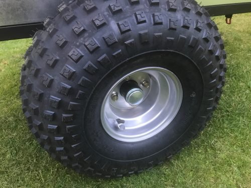 Single Axle ATV Dump Trailer TB500 – 1,000 lb capacity with steep dump angle and pneumatic tires for heavy-duty hauling