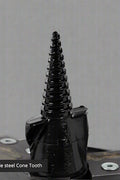 "Skid Steer 10 inch stump planer attachment with hex collar"

"Side view of heavy-duty auger stump planer"

"Replaceable steel cutting plates for stump planer"

"Skid steer root grinder with powder-coated finish"