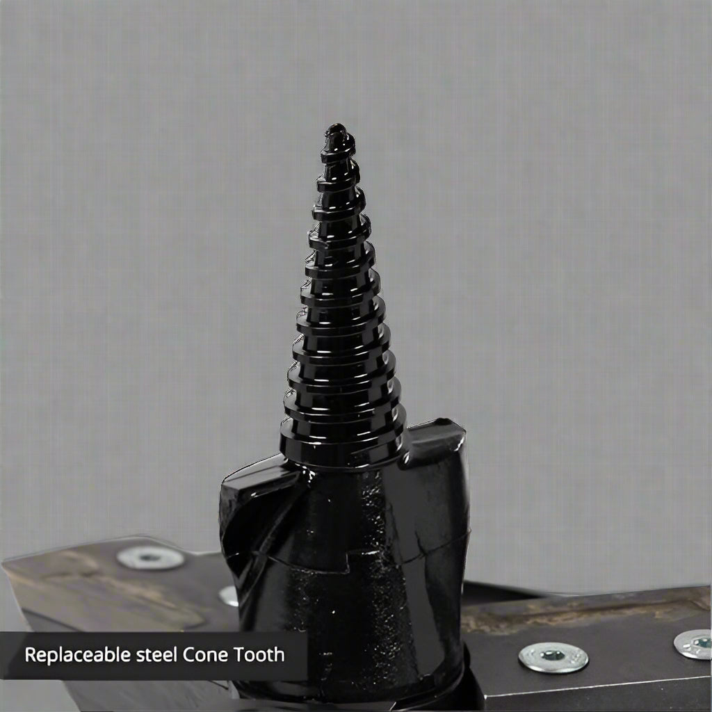 "Skid Steer 10 inch stump planer attachment with hex collar"

"Side view of heavy-duty auger stump planer"

"Replaceable steel cutting plates for stump planer"

"Skid steer root grinder with powder-coated finish"