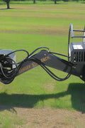 Brush cutter mounted on skid steer cutting tall brush
Side view of articulating brush cutter head
In-cab control system of ABC13125A
Brush cutter swinging at 90° angle
Vertical trimming with brush cutter attachment
ABC13125A brush cutter cutting roadside brush
Skid steer brush cutter extended for bank mowing
