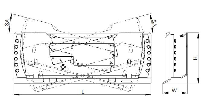 Hydraulic tilt rotator plate mounted on skid steer
Close-up of HTMP1220 rotator plate construction
Top-down view of tilt functionality
HTMP1220 plate attachment with hydraulic hoses
Universal quick attach on HTMP1220 unit