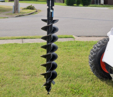 SKID STEER AUGER POST HOLE DIGGER DRILL BITS ATTACHMENT - with Auger with 9" &amp; 12" Drill Bits (Model: 9PHAS) | Sold by Uncle Wiener's Wholesale